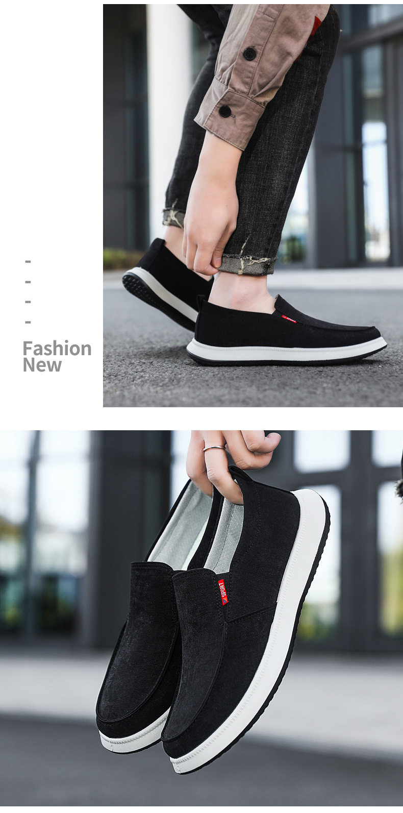 Men's Breathable Canvas Slip-On Casual Shoes detail 19