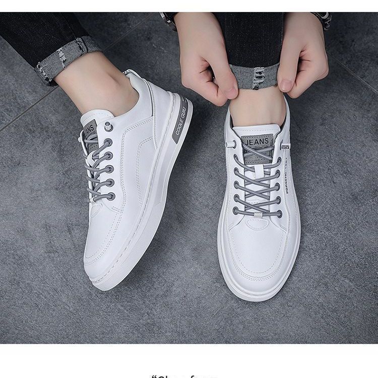 Klassische Schnür-Freizeitschuhe für Herren aus PU-Leder, Low-Top 6
