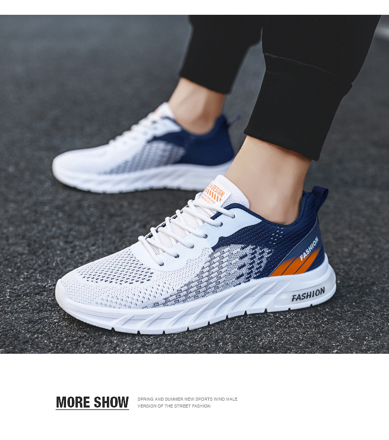 Men's Breathable Mesh Lace-Up Running Shoes detail 12