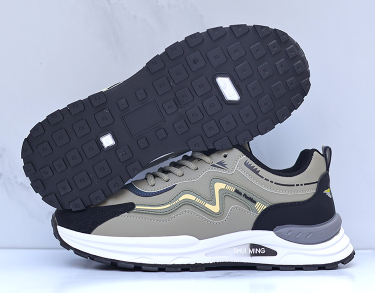 Sneakers casual da uomo traspiranti stringate con motivo color block detail 20
