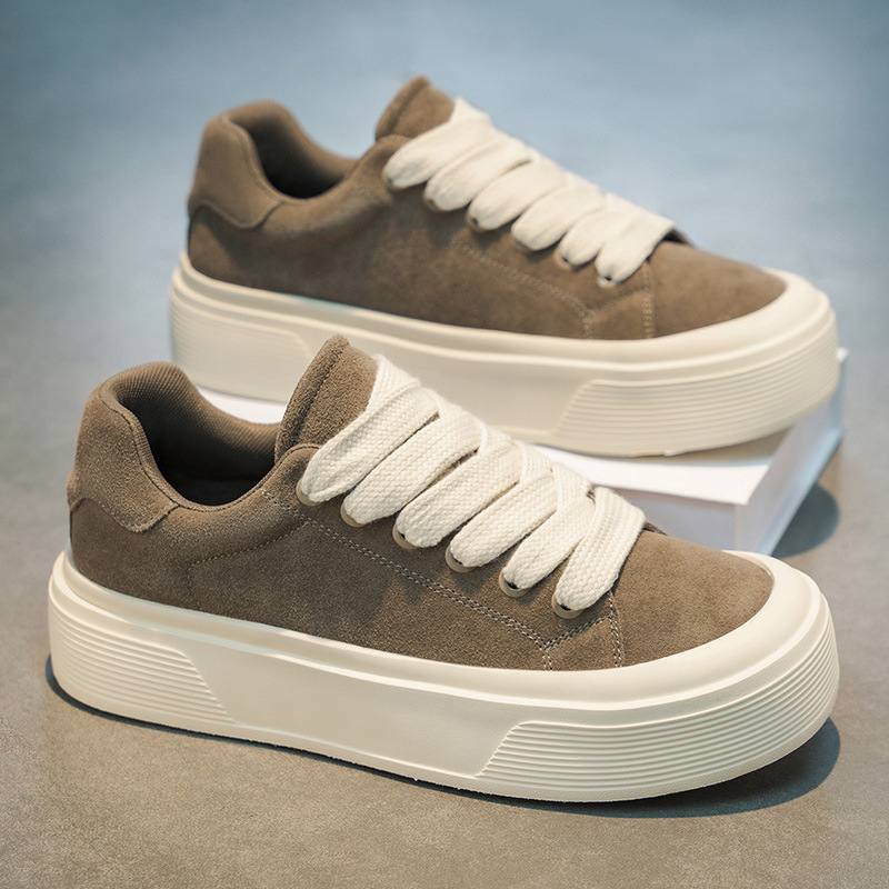 Unisex Plateau-Freizeitschuhe aus Wildleder mit Dämpfung und Schnürung 4