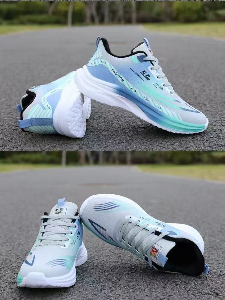 Men's Breathable Cushioned Lace-Up Running Shoes detail 5