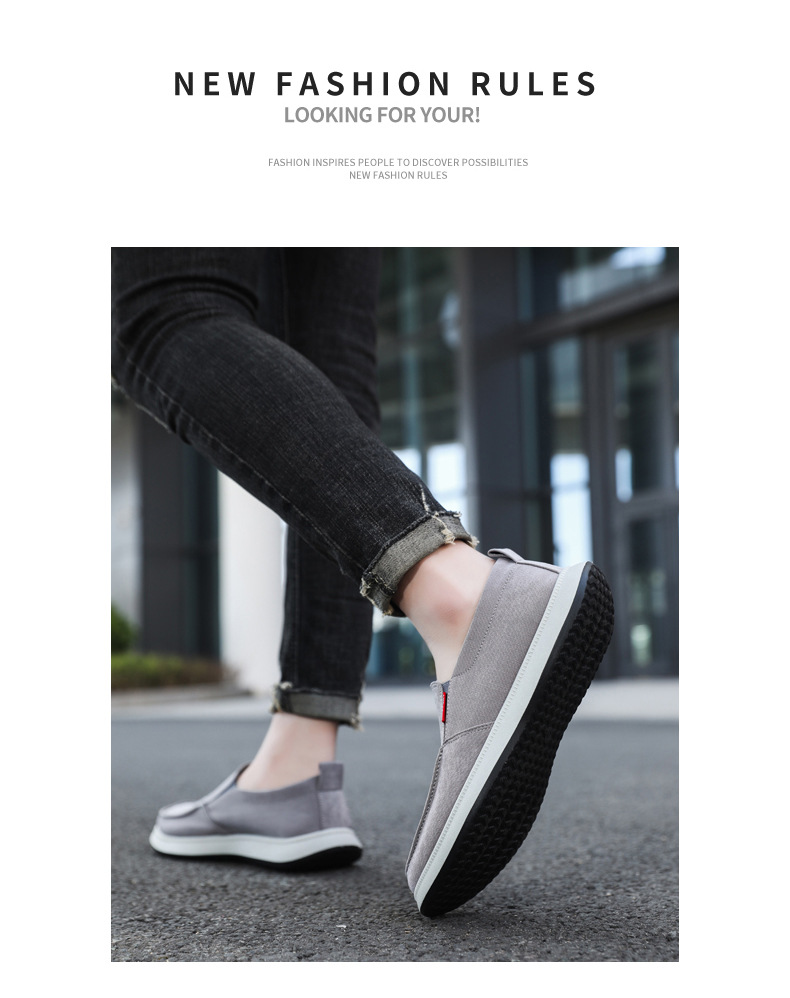 Men's Breathable Canvas Slip-On Casual Shoes detail 3