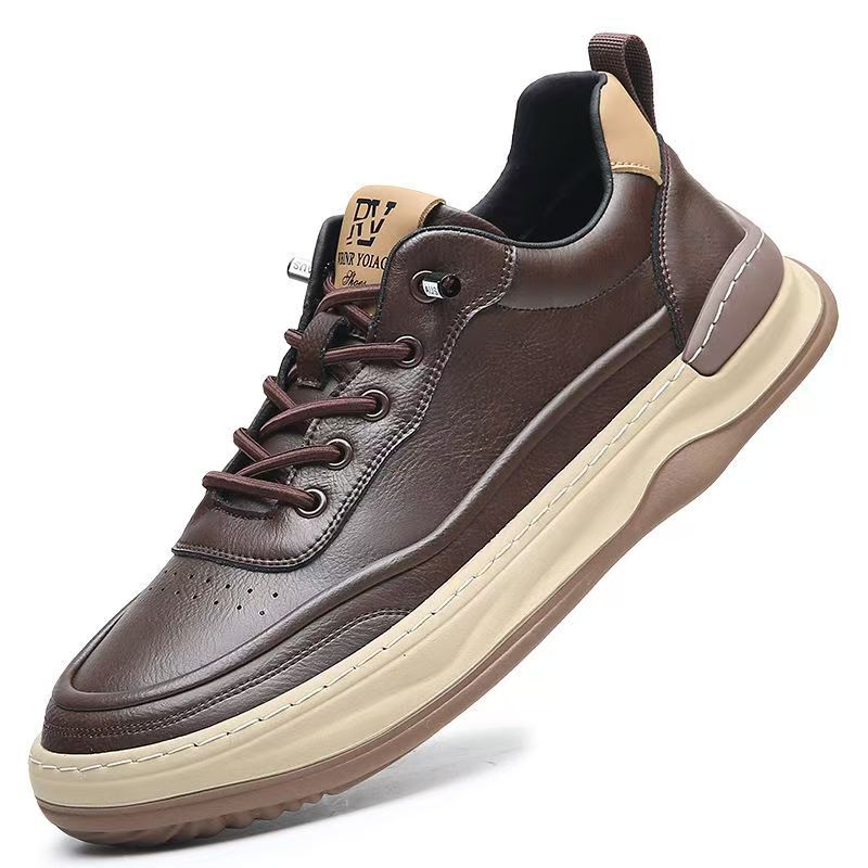 Scarpe casual da uomo traspiranti in pelle PU con lacci 4