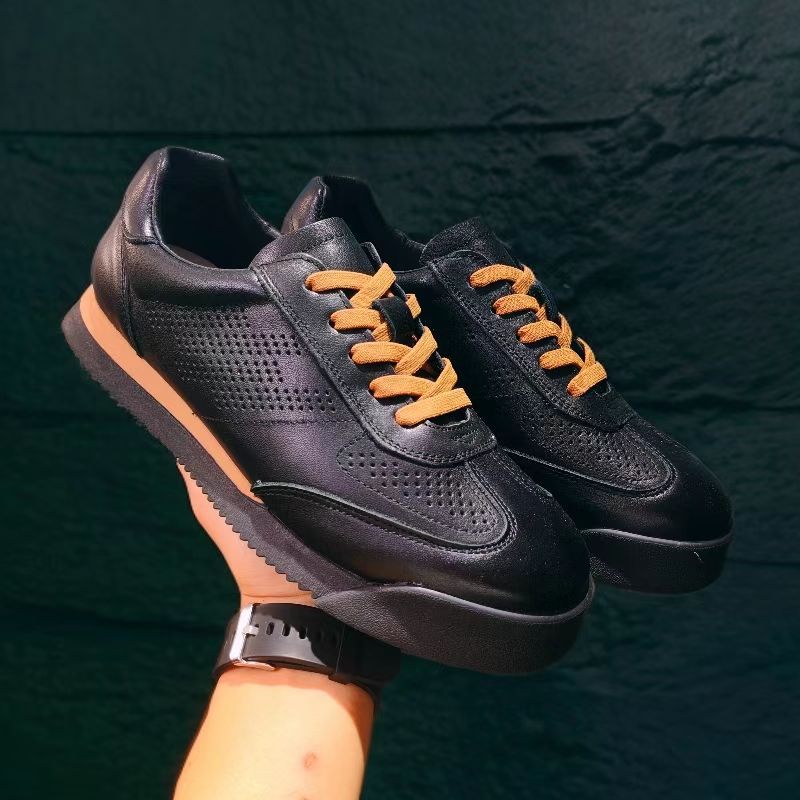 Atmungsaktive Unisex-Freizeitschuhe aus Leder mit Schnürung detail 5