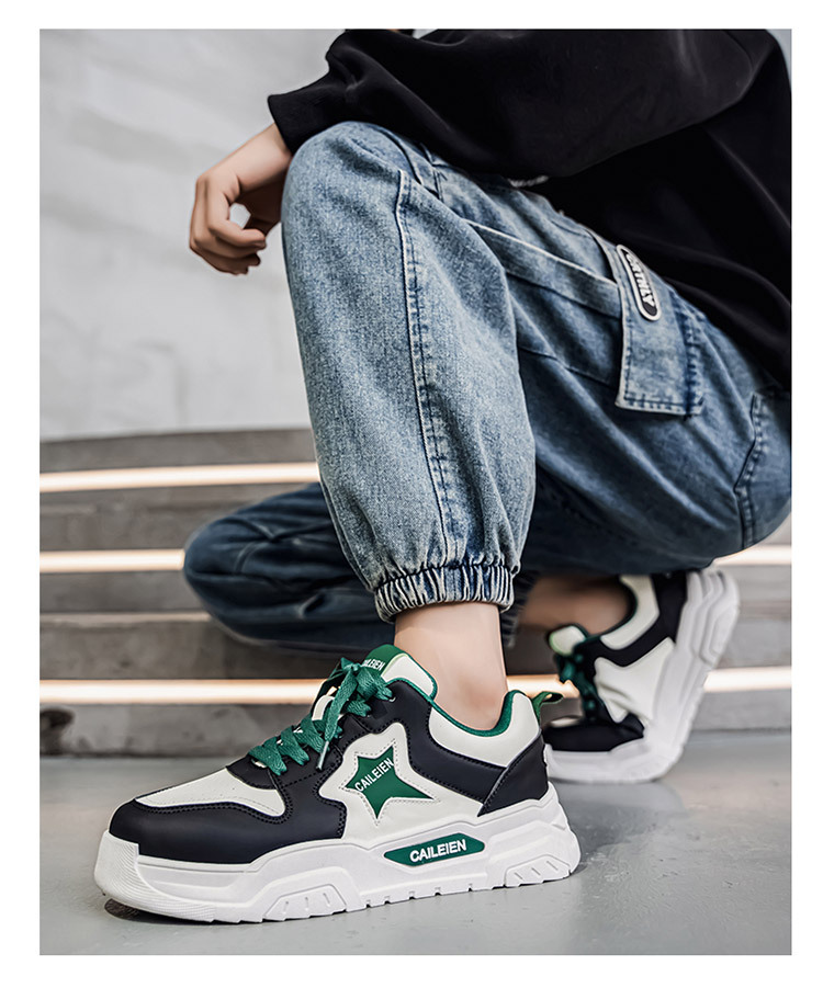 Chaussures casual pour homme à lacets et semelle plateforme color-block detail 15