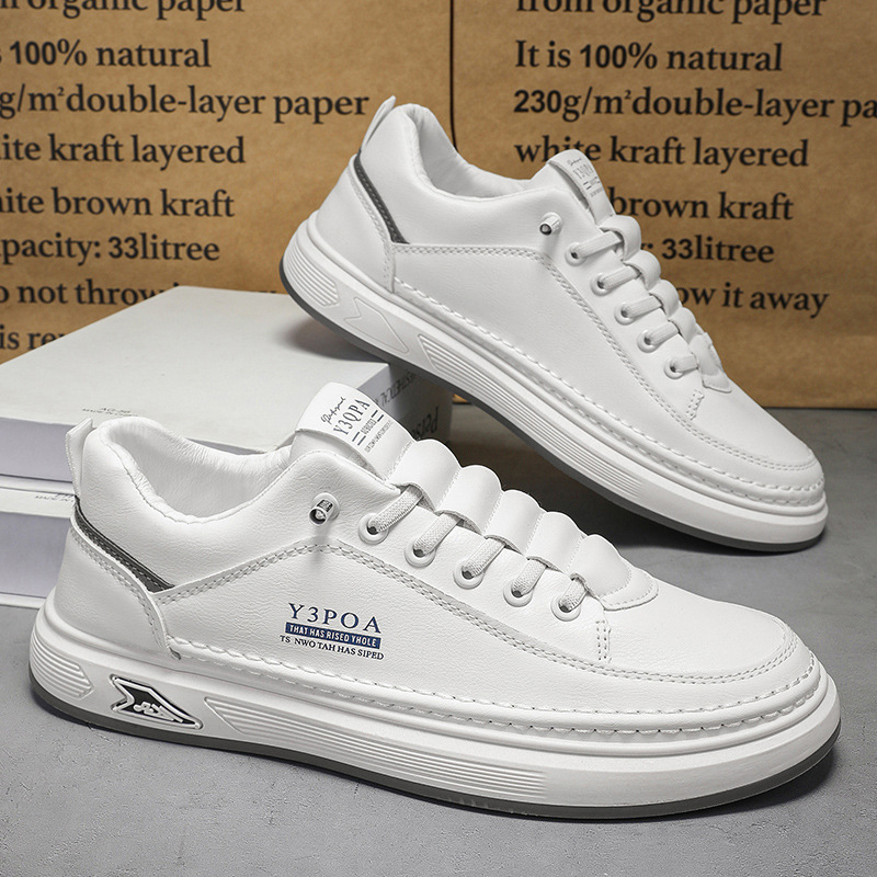 Men's PU Leather Lace-Up Low-Top Casual Shoes 5