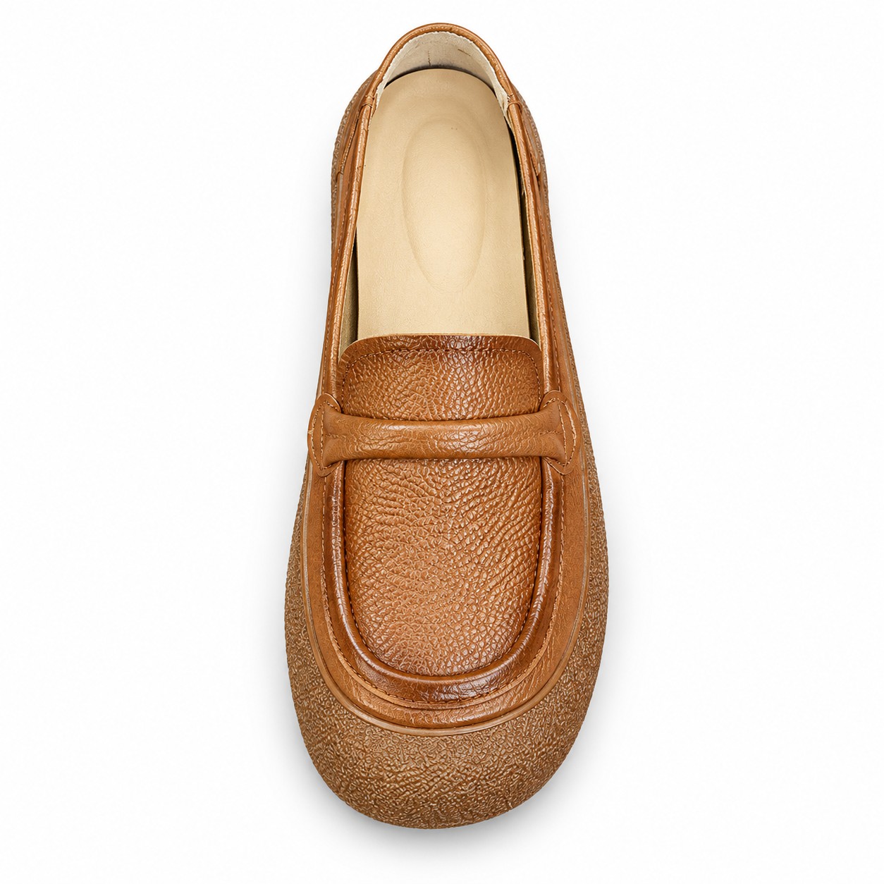 Women's Full-Grain Leather Chunky-Sole Loafer Flats 5