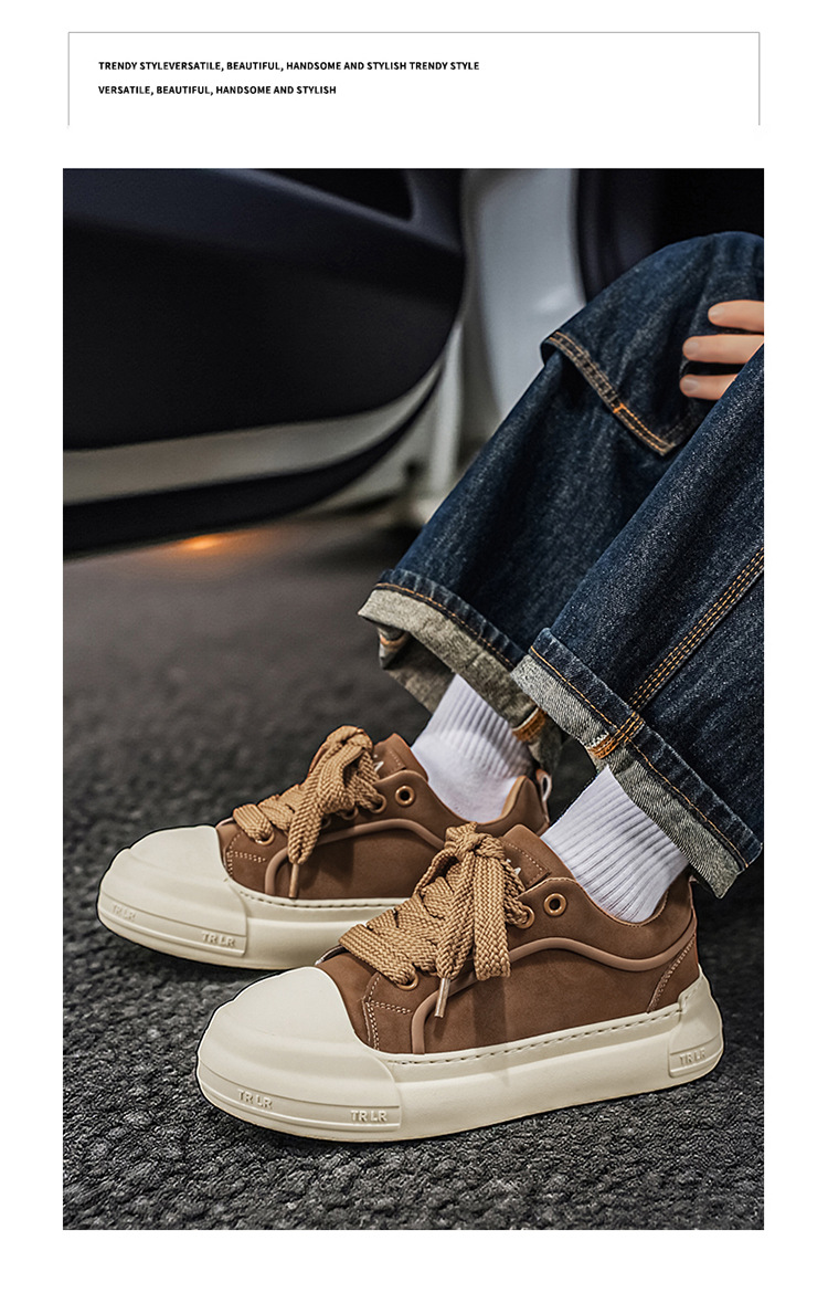 Men's Platform Lace-Up Chunky Casual Shoes detail 6