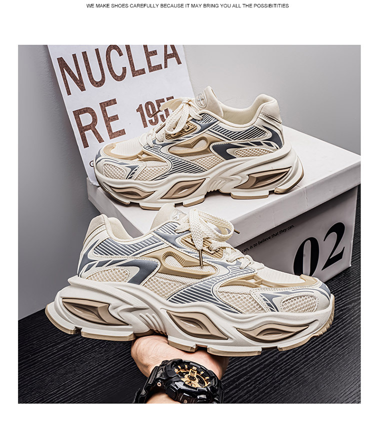 Atmungsaktive Chunky Plateau-Sneaker für Herren detail 8
