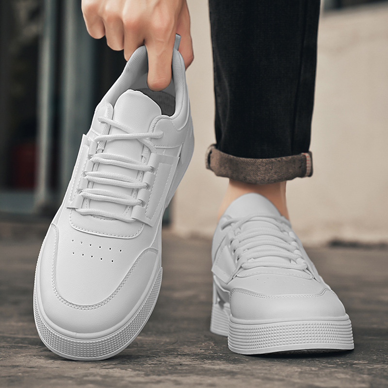 Einfarbige Herren-Freizeitschuhe aus PU-Leder zum Schnüren detail 15