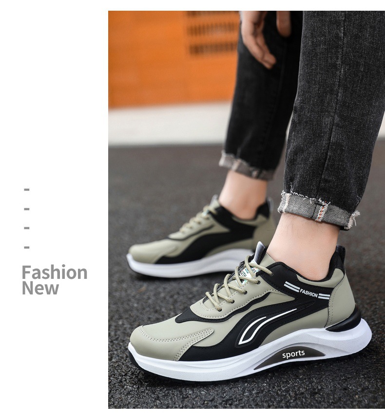 Gedämpfte Herren-Sneaker mit Schnürung im Colorblock-Design detail 1