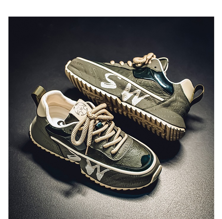 Scarpe casual da uomo con plateau stringate in pelle PU detail 19