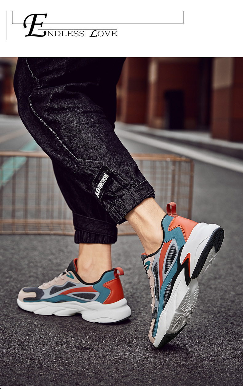 Atmungsaktive Chunky Plateau-Sneaker aus Mesh für Herren detail 8