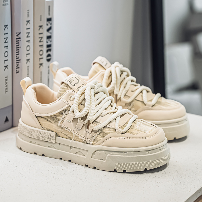 Scarpe casual chunky con plateau e lacci da uomo 2