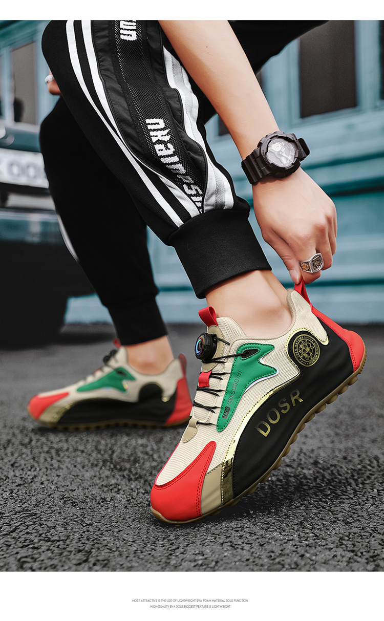 Ademende herensneakers met colorblock en draaisluiting detail 4