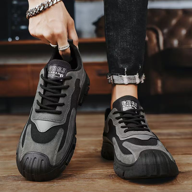 Zapatos casuales de hombre antideslizantes con cordones colorblock detail 7