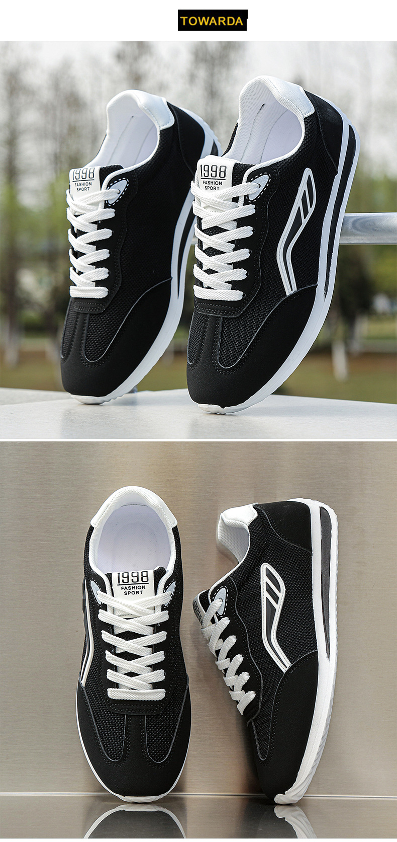 Baskets casual respirantes en mesh à blocs de couleurs pour homme detail 4