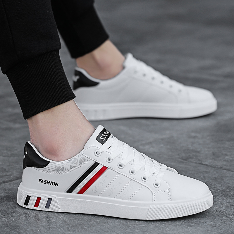 Leichte Freizeitschuhe für Herren aus PU-Leder mit Streifen & Schnürung detail 7