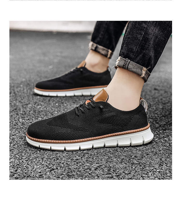 Atmungsaktive Strick-Freizeitschuhe für Herren mit Schnürung detail 5