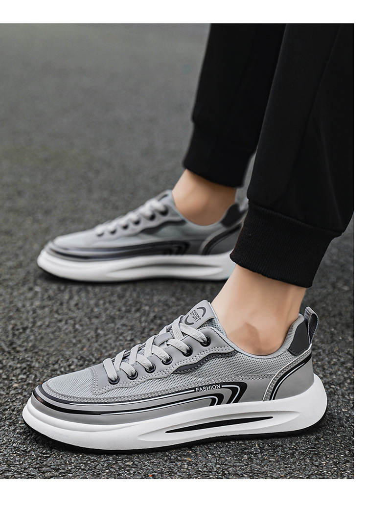 Sneakers casual da uomo traspiranti in mesh con lacci detail 10