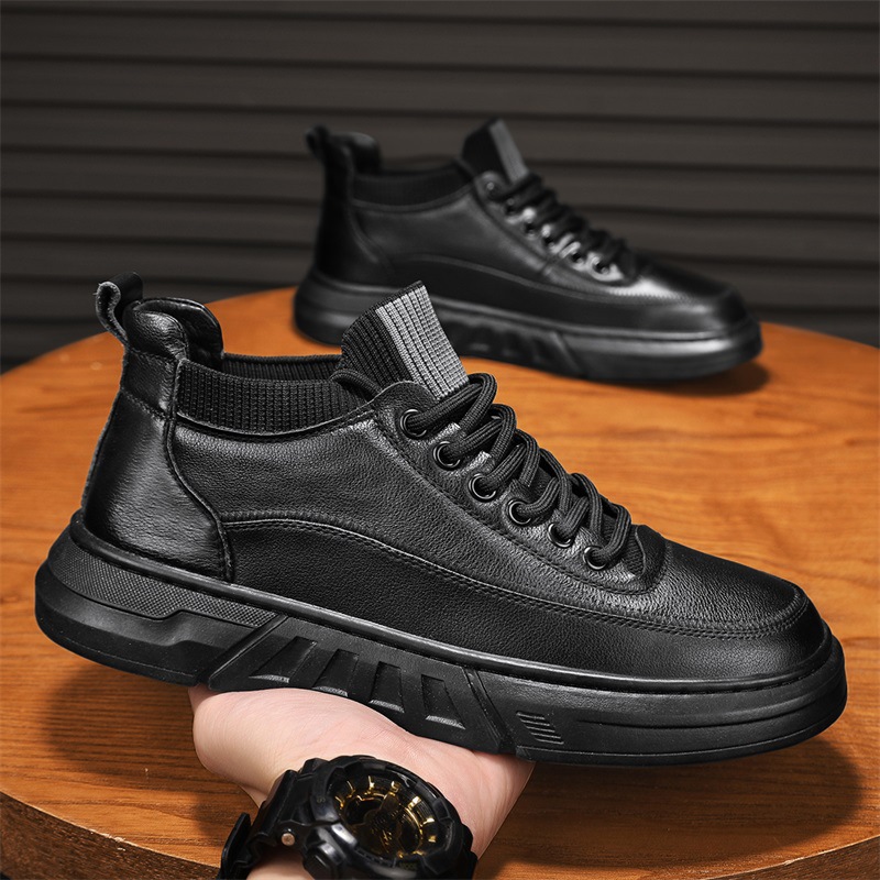 Warme heren casual schoenen van PU-leer met pluche voering 4