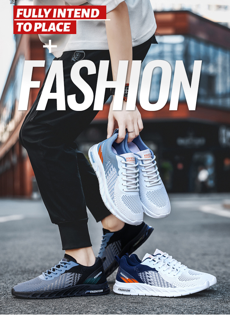 Men's Breathable Mesh Lace-Up Running Shoes detail 7