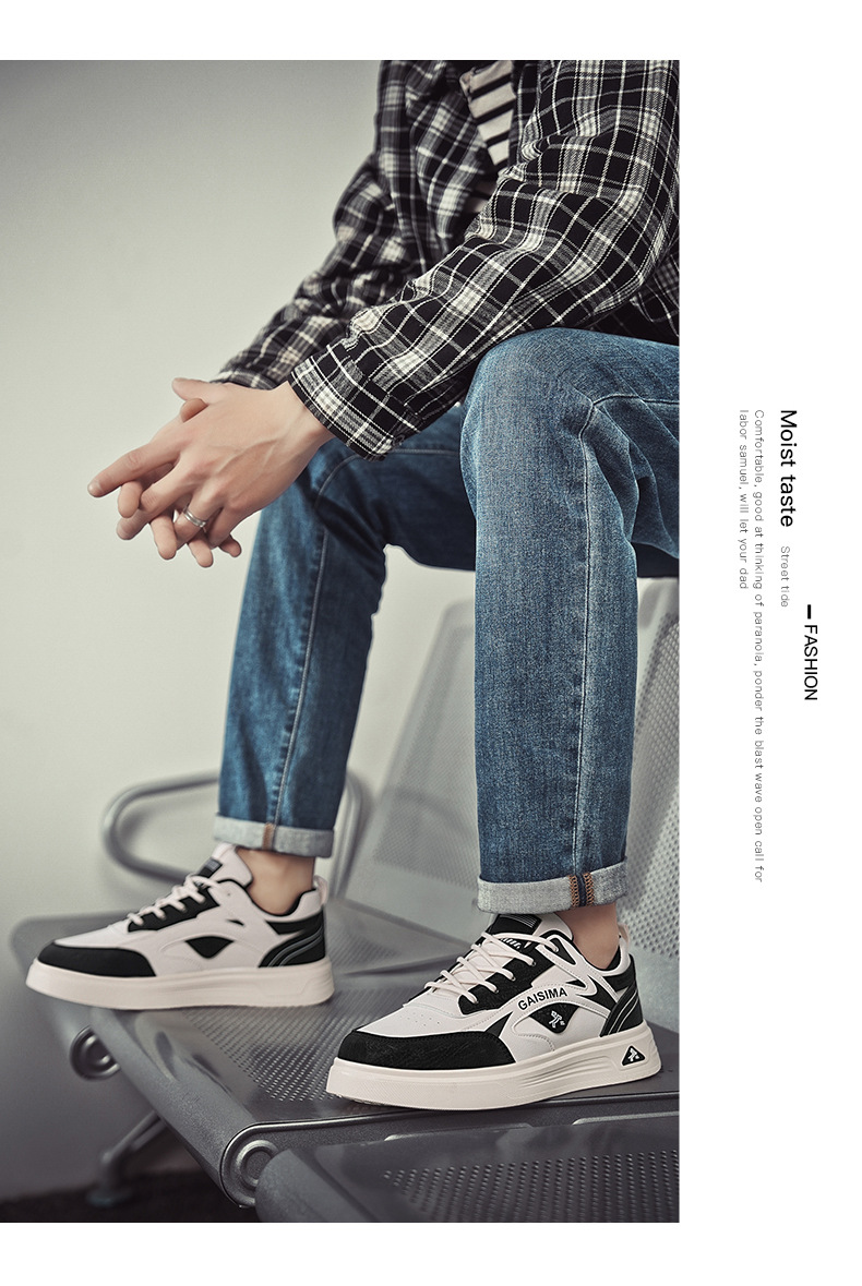 Scarpe casual da uomo stringate e traspiranti con design color block detail 1