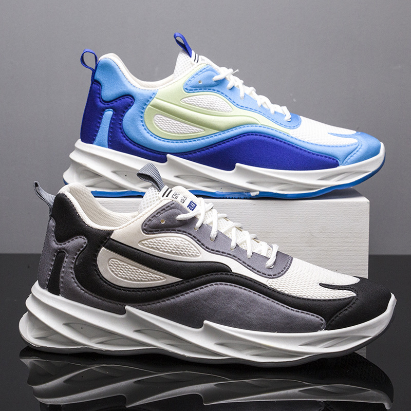 Men's Breathable Colorblock Lace-Up Athletic Shoes 2