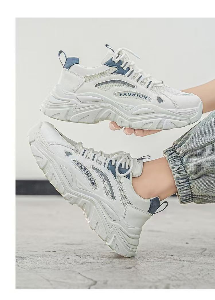 Ademende platform sneakers voor heren met colourblock detail 10