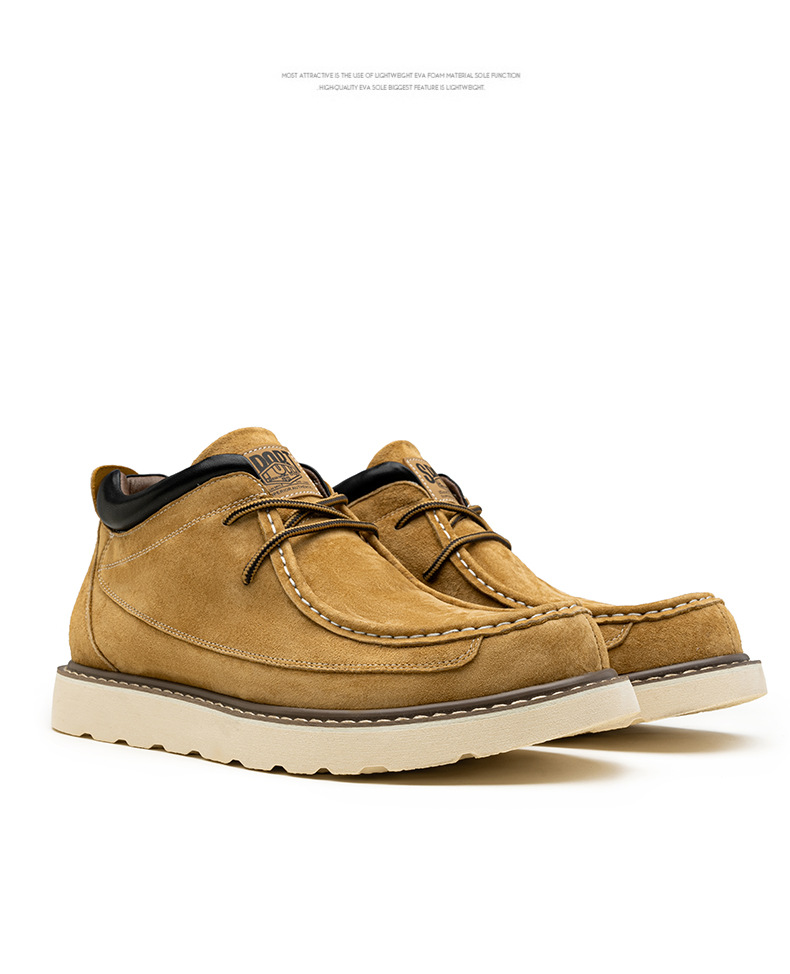 Men's Suede Lace-Up Moc Toe Casual Shoes detail 11