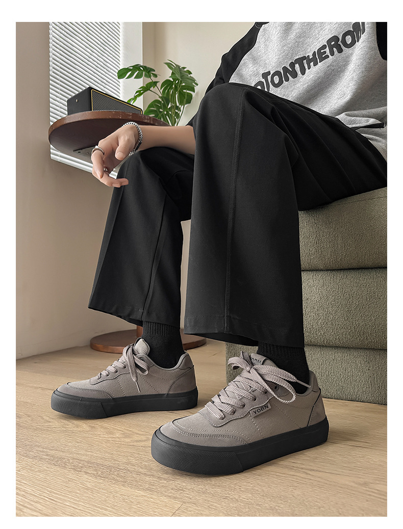 Men's Breathable Canvas Lace-Up Casual Shoes detail 2
