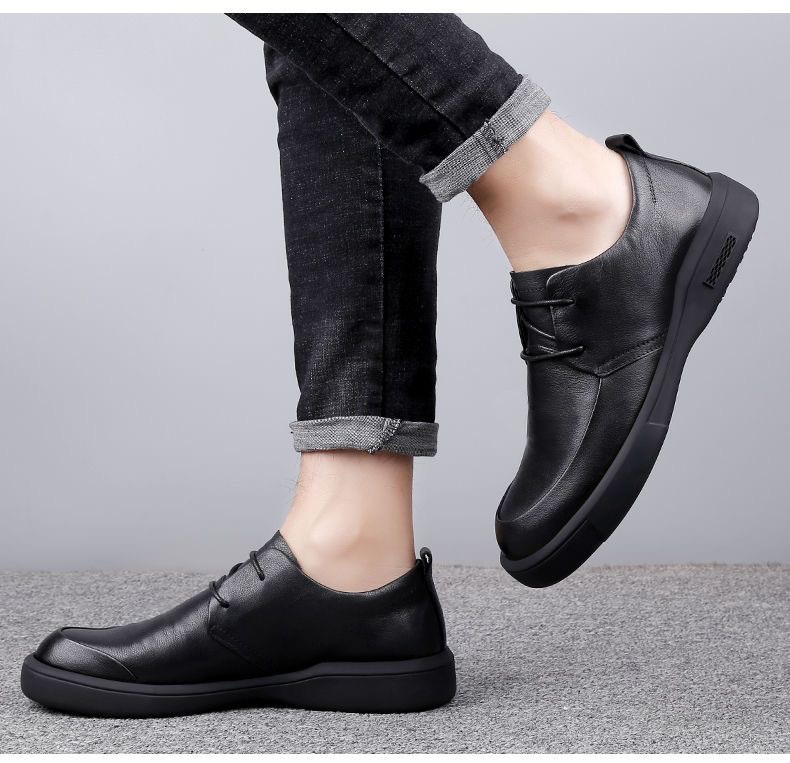 Chaussures casual pour homme en cuir véritable à lacets et semelle antidérapante detail 7
