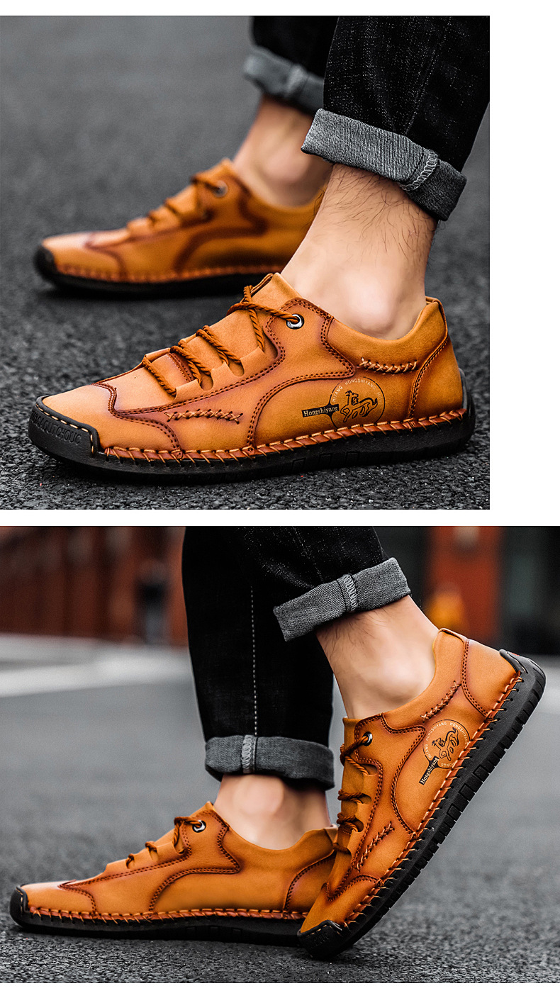 Klassische rutschfeste Herren-Freizeitschuhe mit Schnürung detail 10