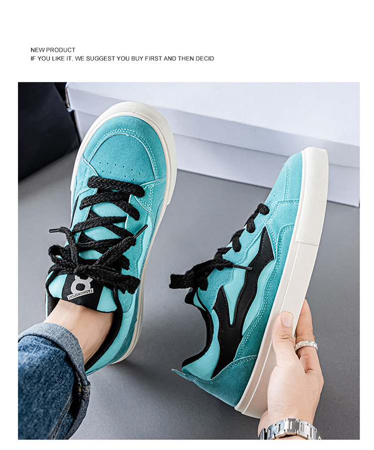 Men's Colorblock Lace-Up Casual Skate Shoes detail 7