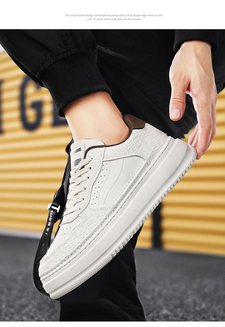 Gedempte plateau-sneakers met veters voor heren detail 6