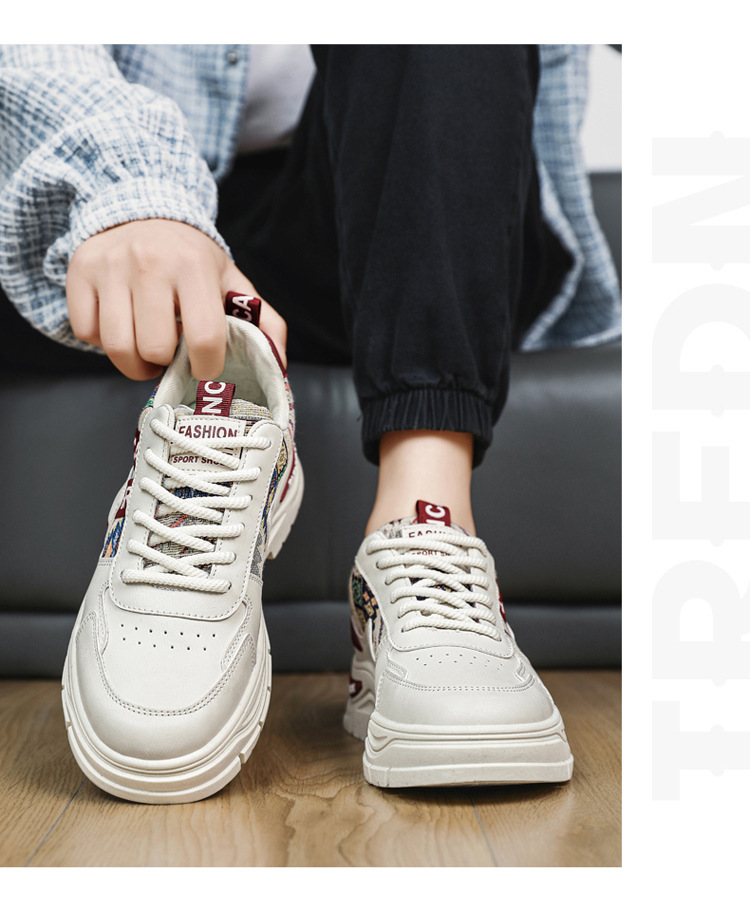 Sneakers stringate da uomo con zeppa e motivo color block detail 6