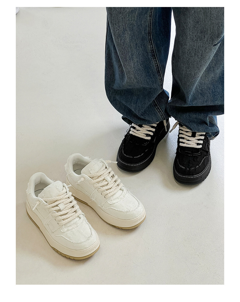 Unisex Plateau-Freizeitschuhe im Distressed-Look mit Schnürung detail 11