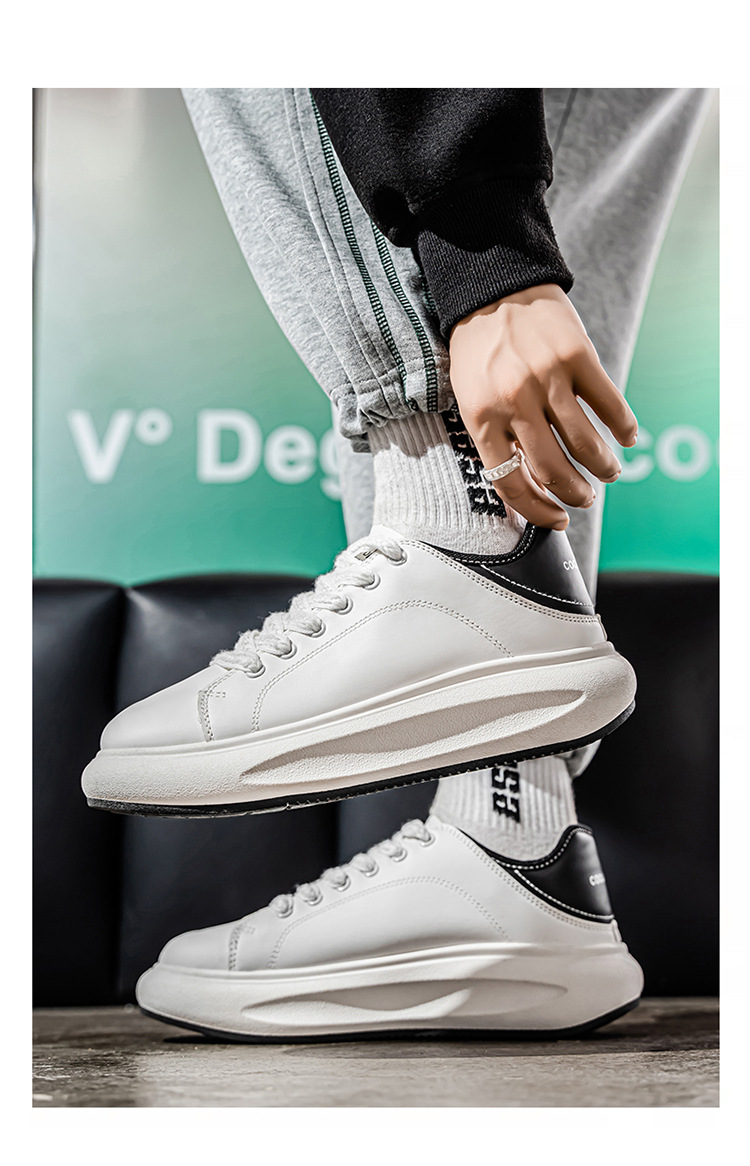 Gedämpfte Plateau-Freizeitschuhe für Herren mit Schnürung detail 11