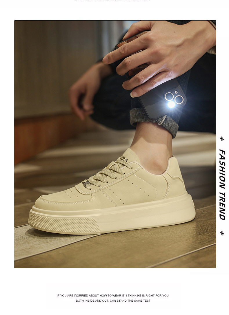 Men's Platform Breathable Lace-Up Casual Shoes detail 4