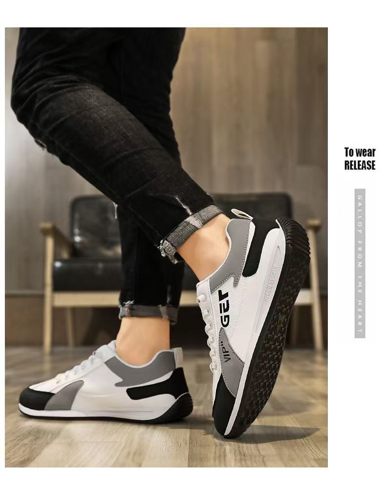 Casual herenschoenen met kleurvlakken en antislipzool detail 2