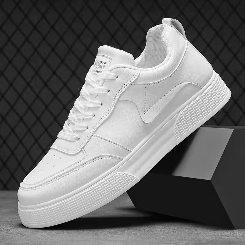 Herren PU-Leder Sneaker Schnürschuhe Casual 3