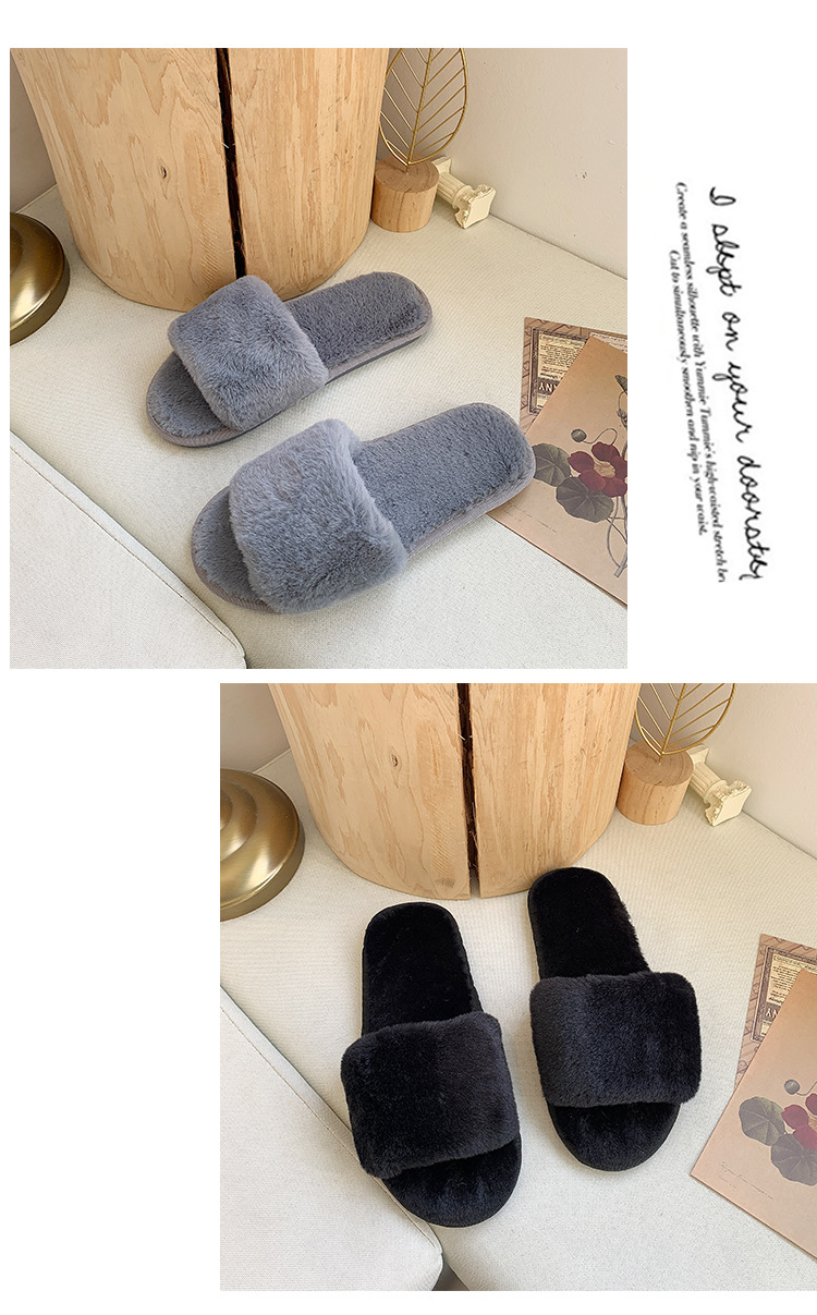 Chaussons douillets en peluche à bout ouvert pour femme detail 15