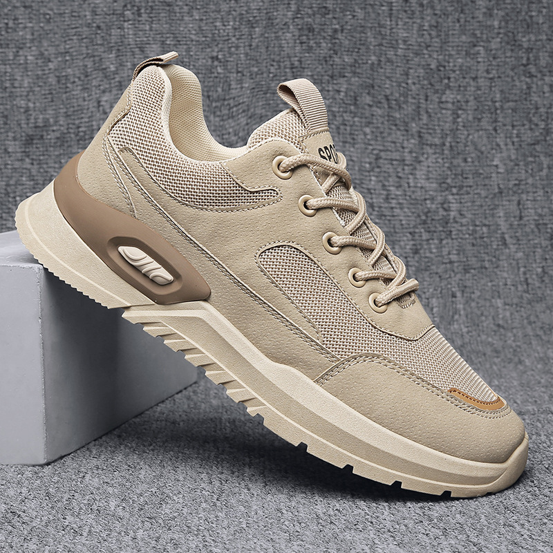 Men's Breathable Mesh Cushioned Lace-Up Casual Sneakers