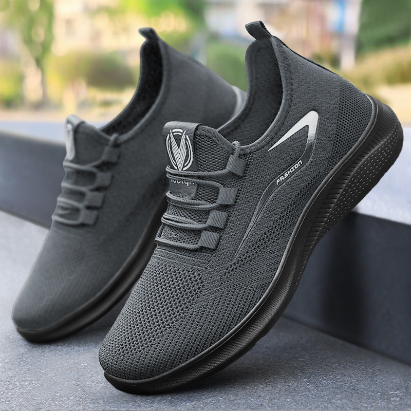 Atmungsaktive Herren-Laufschuhe aus leichtem Strickgewebe