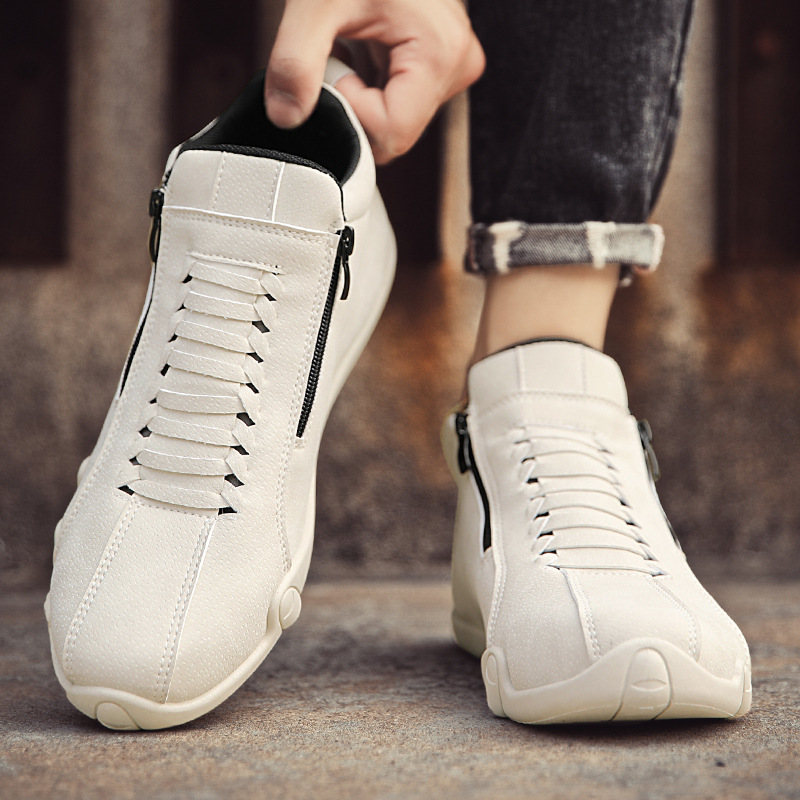 Herren-Freizeitschuhe aus Leder mit Reißverschluss und weicher Sohle 5