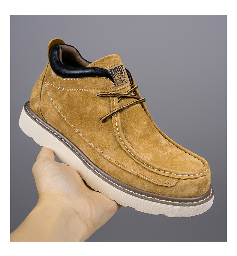 Men's Suede Lace-Up Moc Toe Casual Shoes detail 1
