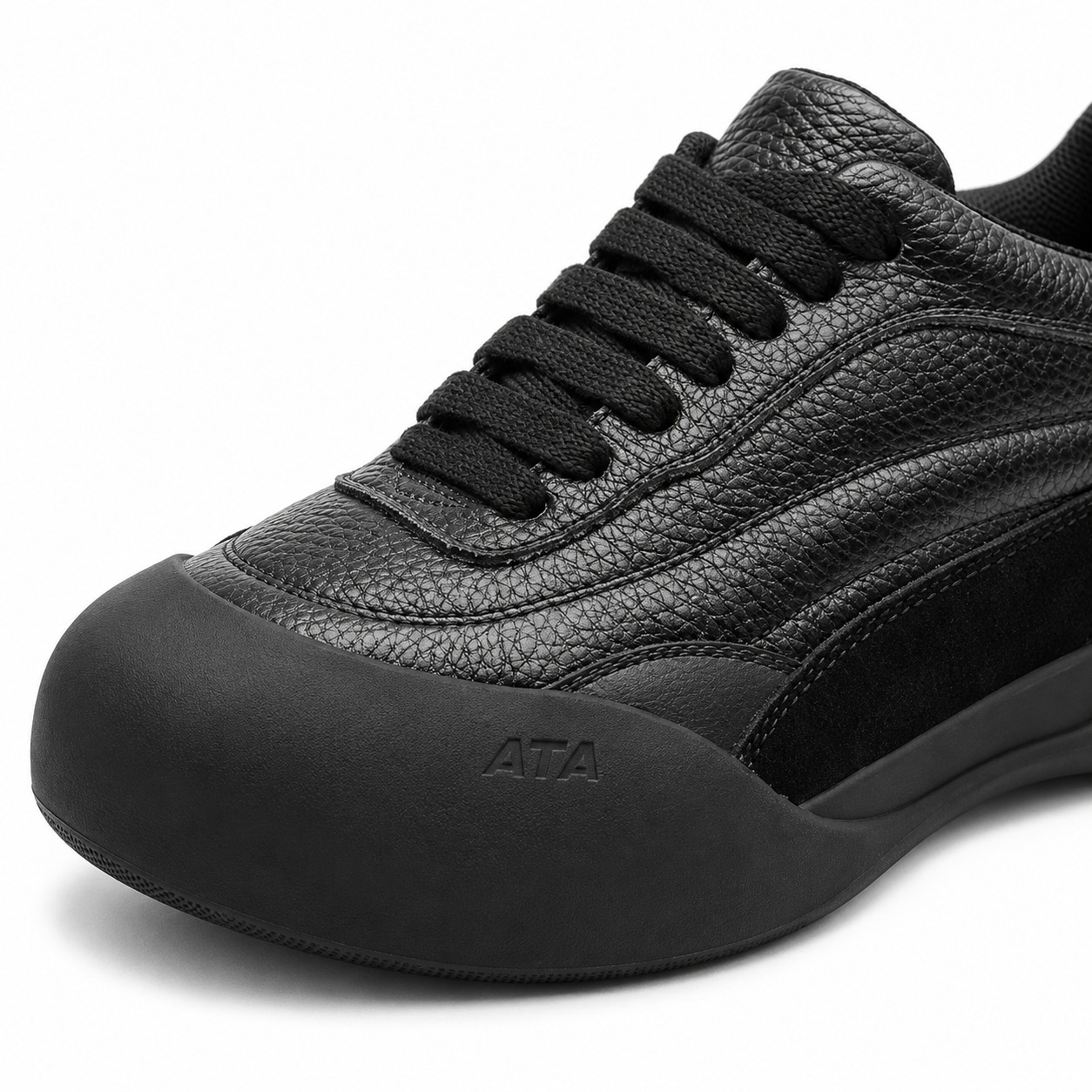 Unisex Full-Grain Leather Rubber Toe-Cap Lace-Up Casual Shoes 7
