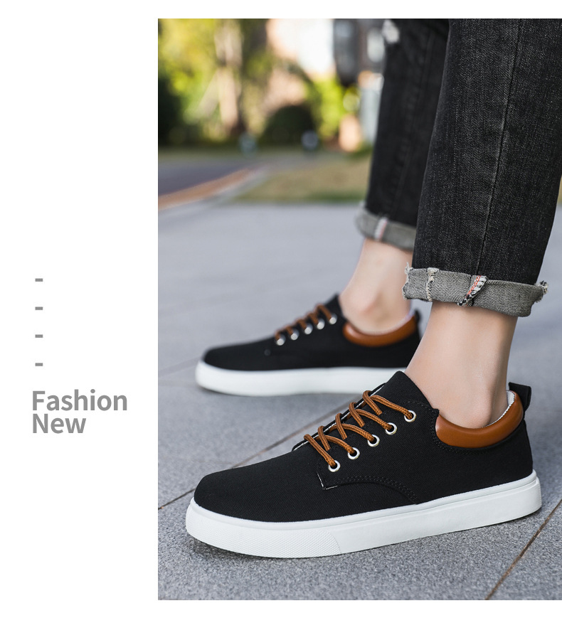 Atmungsaktive Schnür-Freizeitschuhe aus Canvas für Herren detail 1