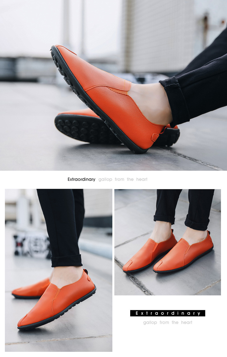 Men's Lightweight Slip-On PU Leather Casual Shoes detail 8